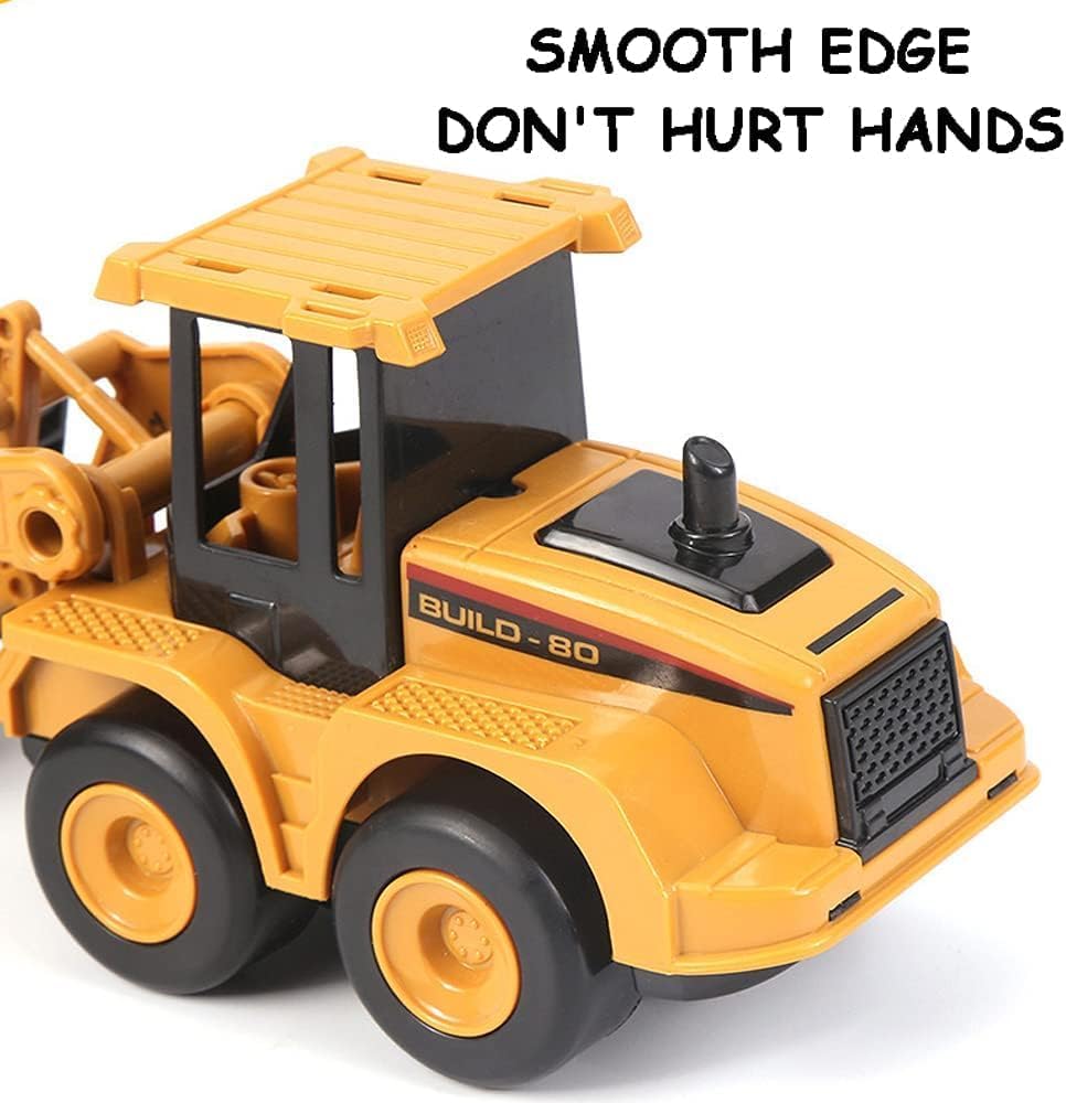 4pcs Construction Engineering Car Toy, STEM Sand Toys for Toddlers Age 3-5 Years, Building Sandbox Toys Truck, Birthday Gifts for Boys 2-6 Years Old