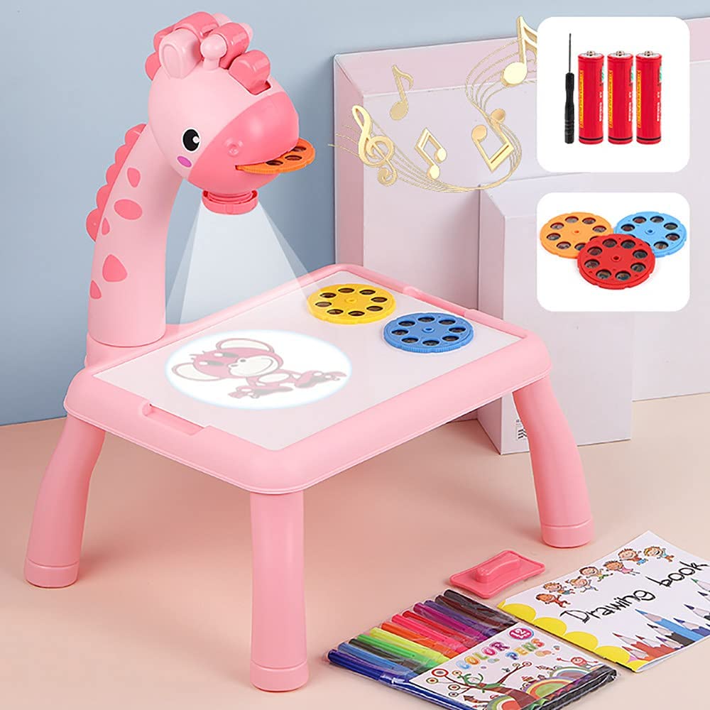 Children Painting Projection Drawing Board LED Projector Drawing Table Toys Kids