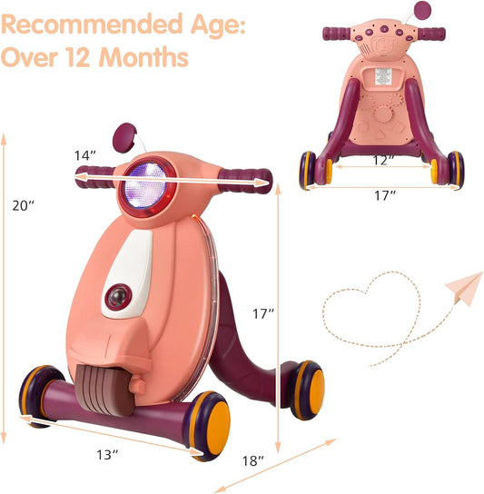 Baby Stroller Learning Multifunctional Baby Activity Walker Early Education Activity Center with Lights