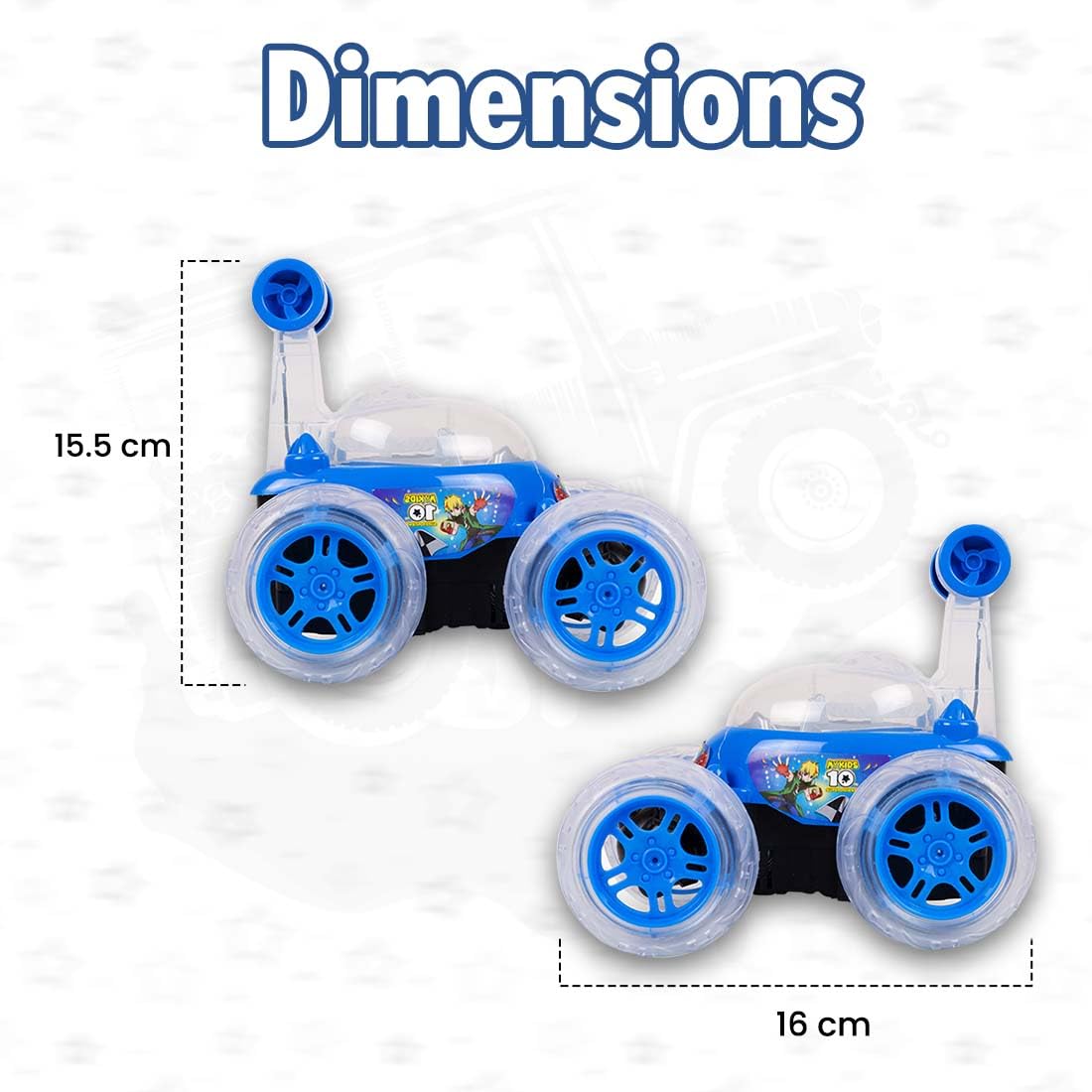 R-C Car 360° Rotating & Rolling Big Stunt Car Toy Rotate Twister Rechargeable