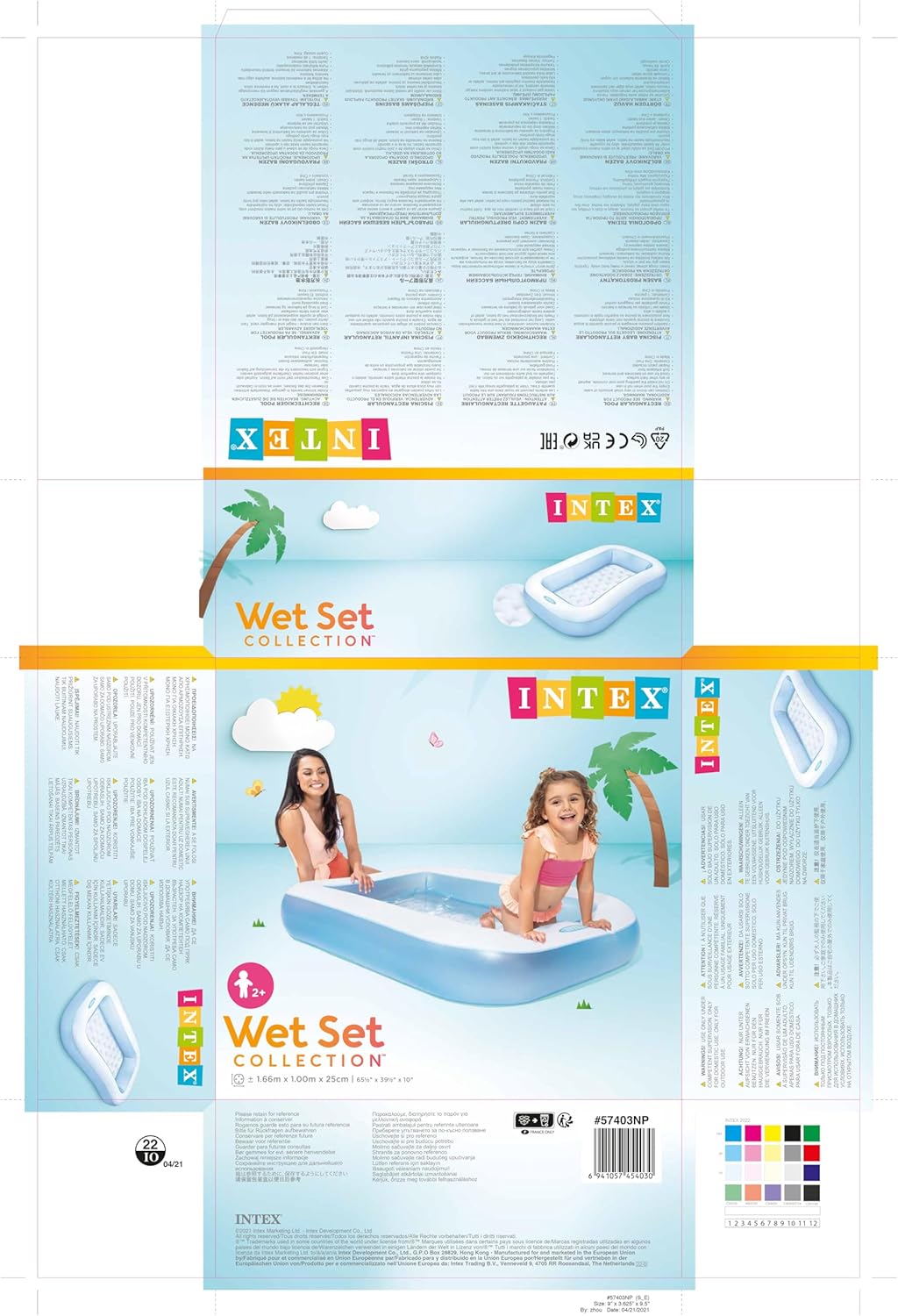 Intex 5.5FT Swimming Pool For Kids Rectangle Portable, Inflatable & Foldable Kids Swimming Pool Baby Bath Tub Water Pool for Kid and Adults Outdoor & Indoor Kids Bathing