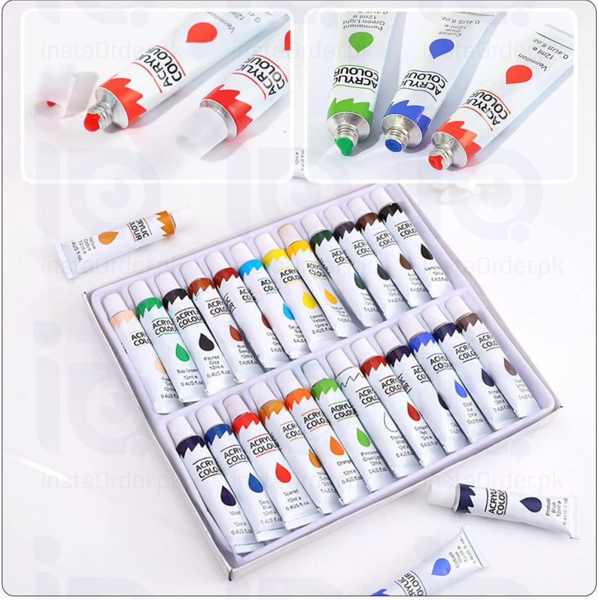 Pack of 24/12 Acrylic Color Paint Set Premium Quality Paints Color 3ml Colors