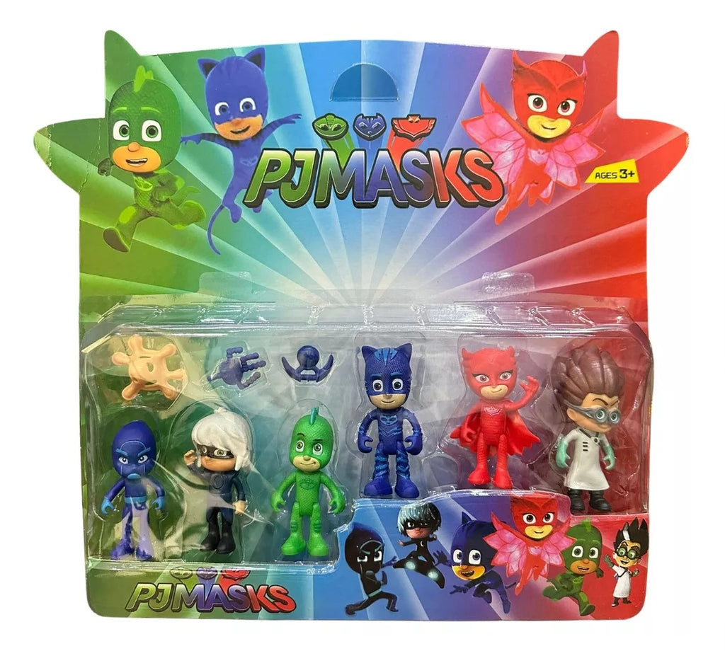 PJ Masks Toy Set 6 Action Figures and Accessories Set Adventure Collectible Figures Toys For Kids