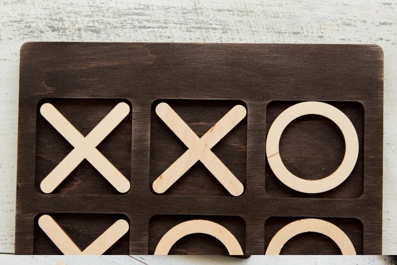 Premium Quality Tic Tac Toe Game Wooden Game Board  For All Ages