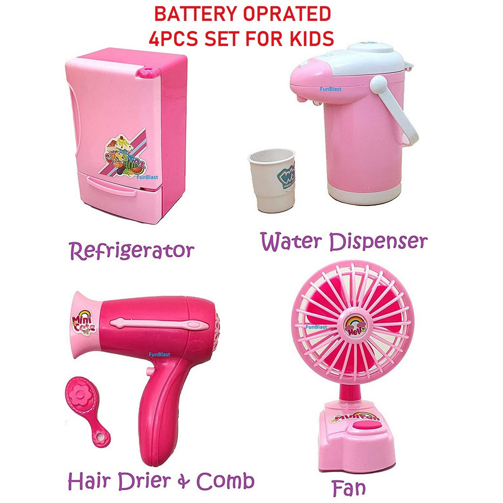 Kids Kitchen Household Pretend Play Set Toys For Kids Battery Operated (4PCS)