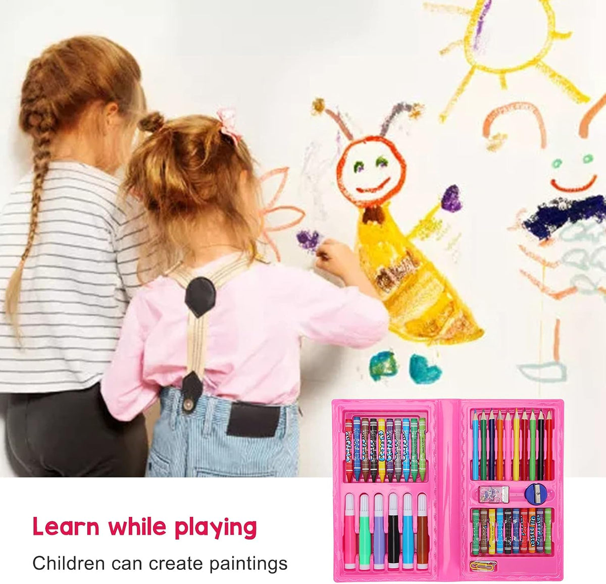 Color Art Book Craft Set Color Box Set For Girls and Boys Colors Box Color Pencil Crayons Colors Kids Painting School Kit 42pcs Artiest Kit Art Set for Kids