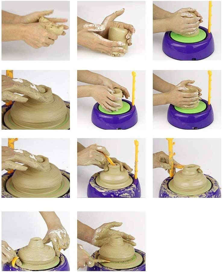 Pottery Wheel Pottery Studio Kit Educational Toy DIY Toy with Clay for Kids Air Dry Sculpting Clay and Craft Paint kit for Kids Educational Toy for Kids
