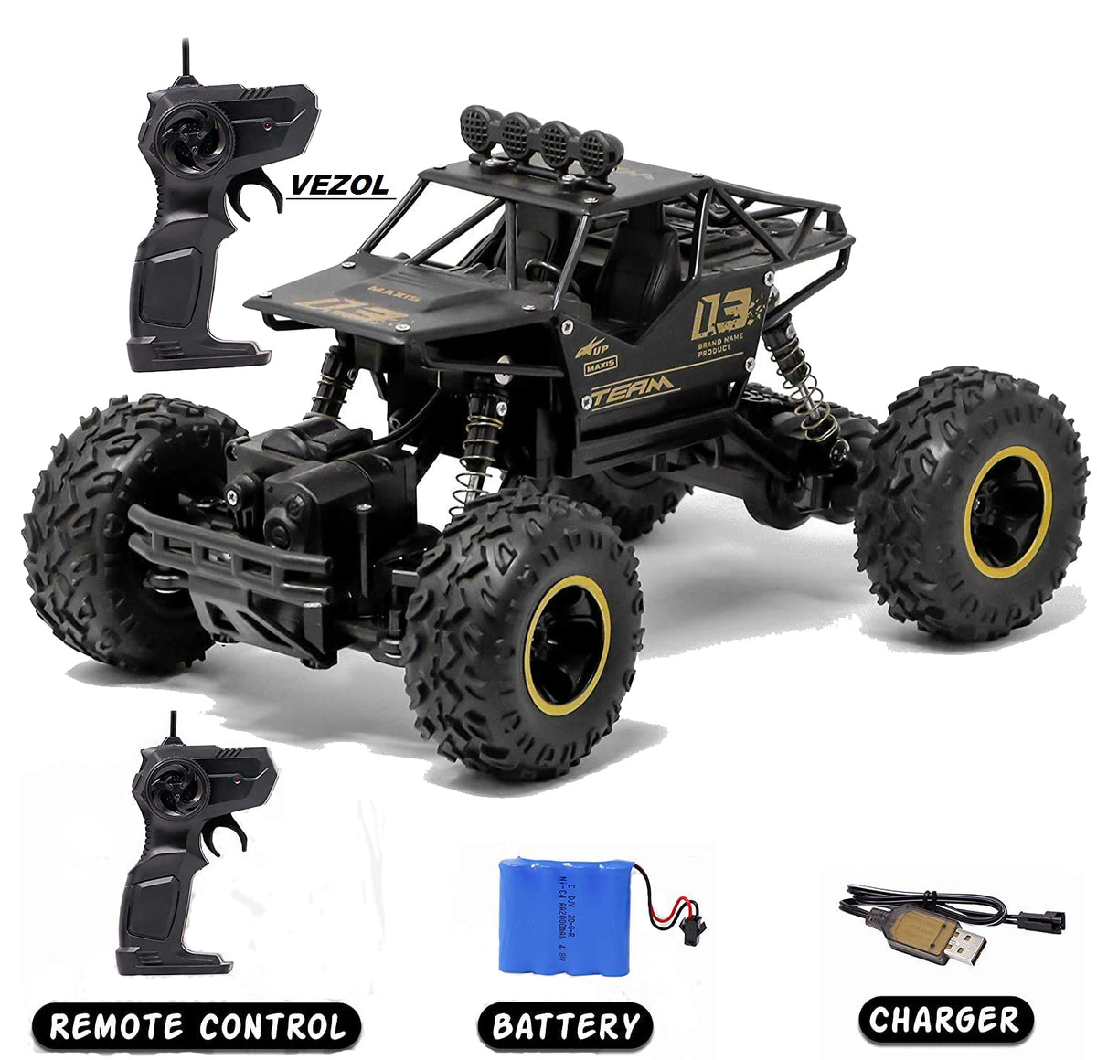 Smoke Rock Crawler Electric RC Vehicles Alloyed Remote Control Spray Toy Car for Kids & Boys Monster RC Truck with Rechargeable Rc Car 4x4 High Speed