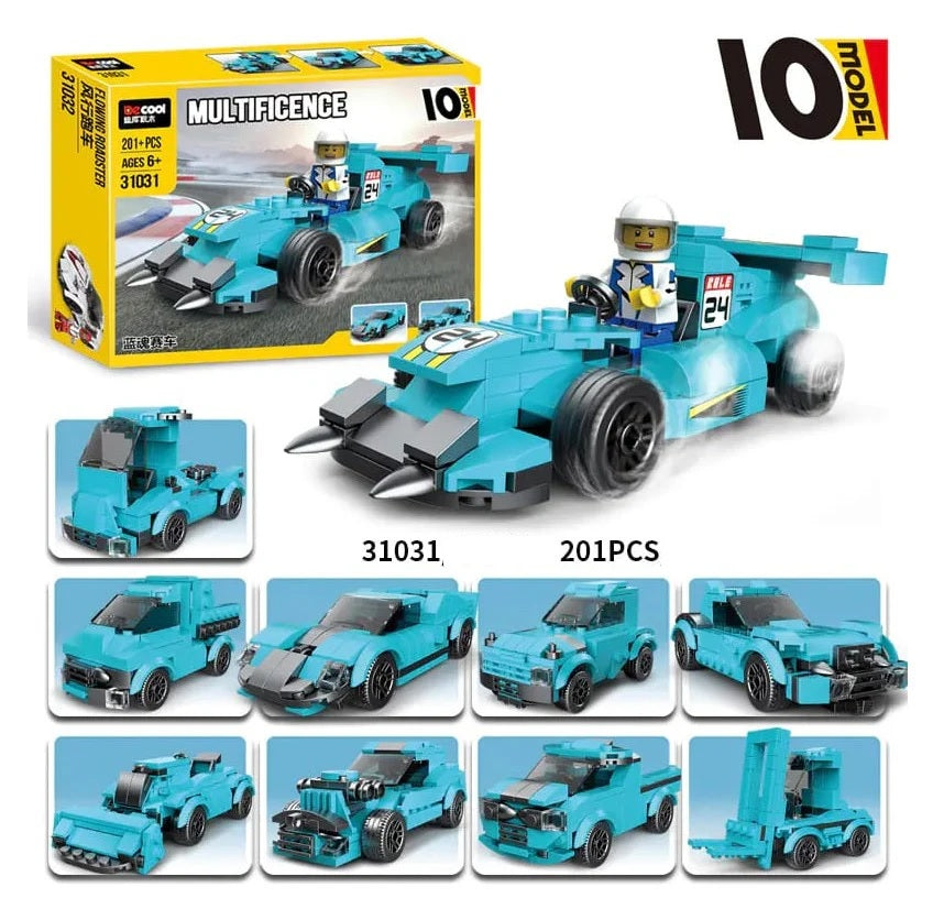 10in1 Lego Building Blocks Multificence Thunder Racing Vehicle 10 Model Lego Sets For Kids Educational DIY Toys Creative Mind Lego Blocks For Kids
