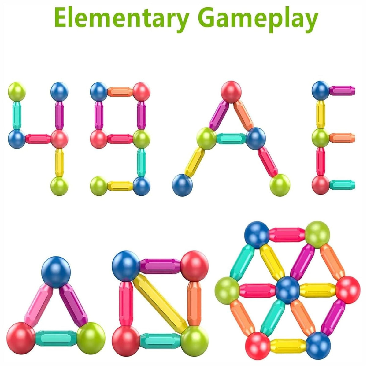 Magnets Toy Blocks Magnetic Stick Balls and Rods Set Building Sticks Blocks STEM Stacking Toys 3D Shapes Educational Games For Kids Children