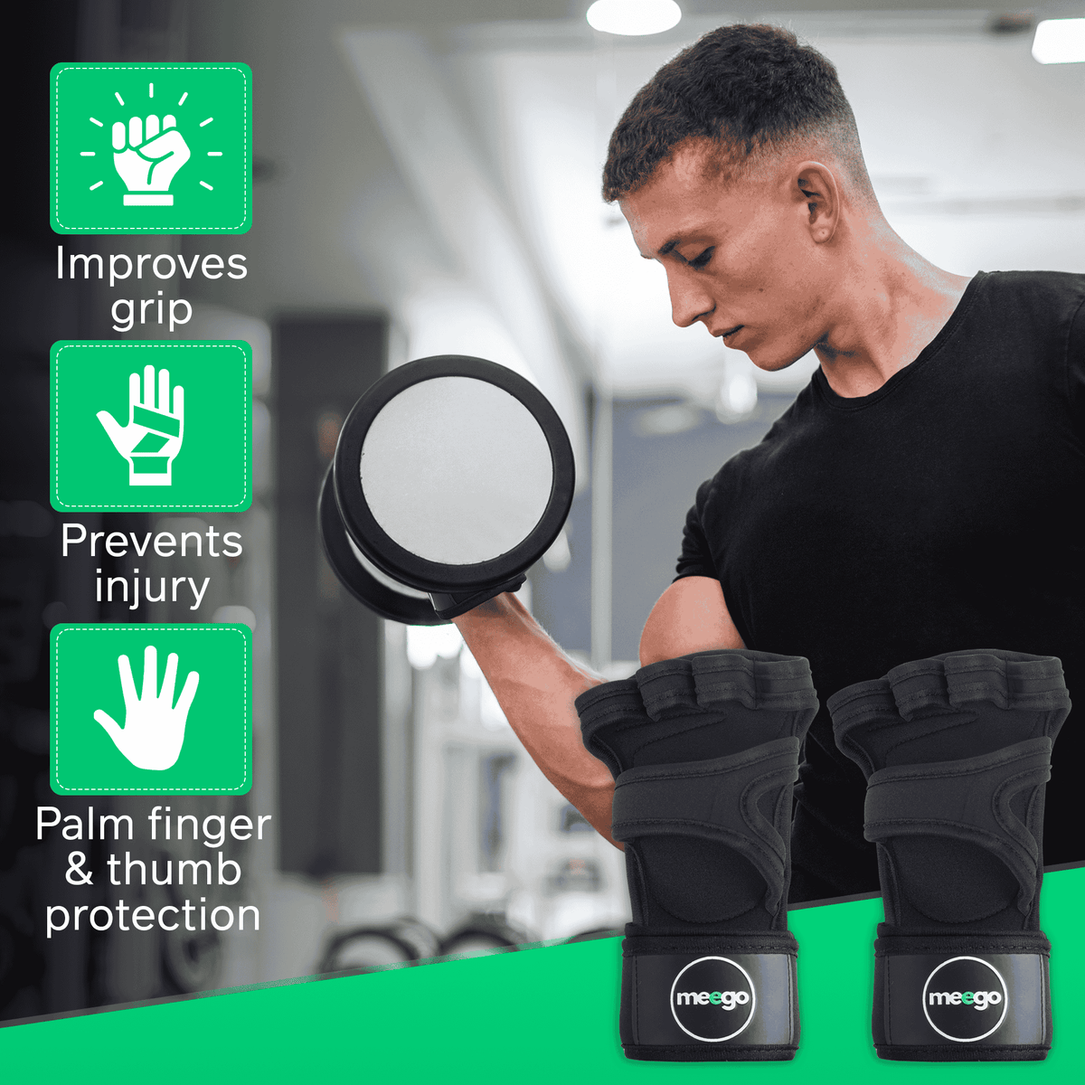 Weightlifting Gym Gloves With Wrist Support Fitness GYM GLOVES Weight Lifting Gloves Fitness Gloves With Wrist Wrap, Gym Workout, Weightlifting & Fitness