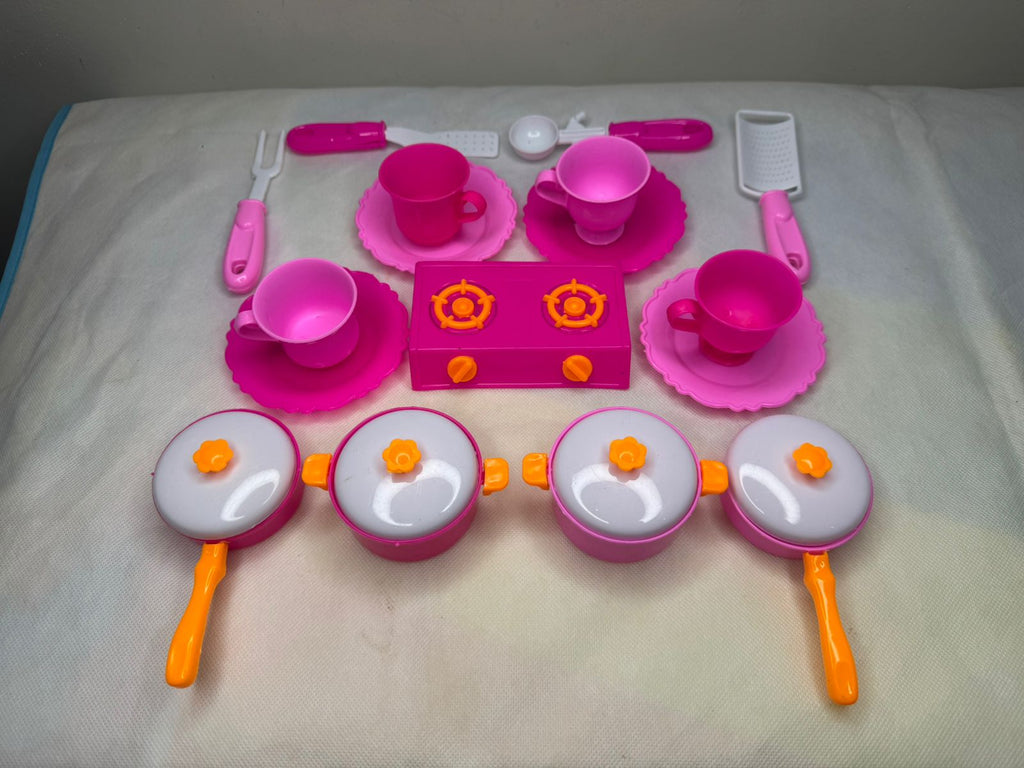 21pcs Kitchen Set For Kids/Girls Pretend Play Cooking Set Happy Little Chef Attractive Colors Cooking Kitchen Set For Girls 21pcs Assorted Colors