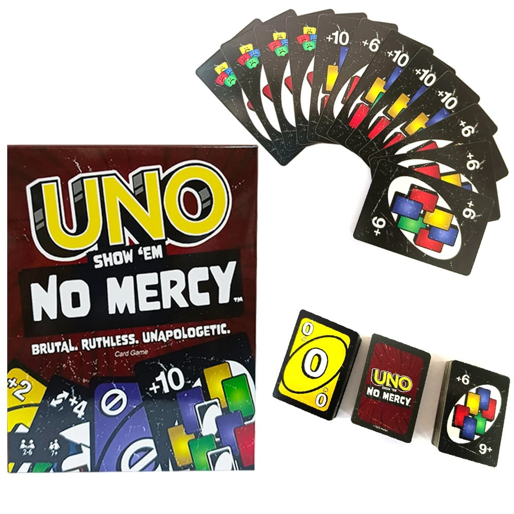 UNO Show 'Em No Mercy Cards Game With Special Rules & Tougher Penalties Exclusive Orignal Uno Em No Mercy