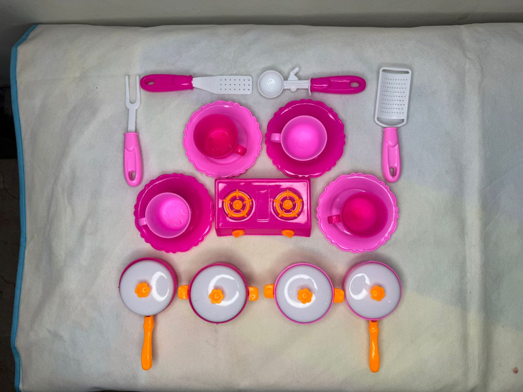 21pcs Kitchen Set For Kids/Girls Pretend Play Cooking Set Happy Little Chef Attractive Colors Cooking Kitchen Set For Girls 21pcs Assorted Colors