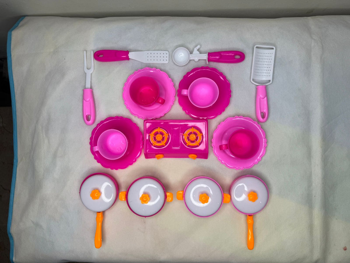 21pcs Kitchen Set For Kids/Girls Pretend Play Cooking Set Happy Little Chef Attractive Colors Cooking Kitchen Set For Girls 21pcs Assorted Colors