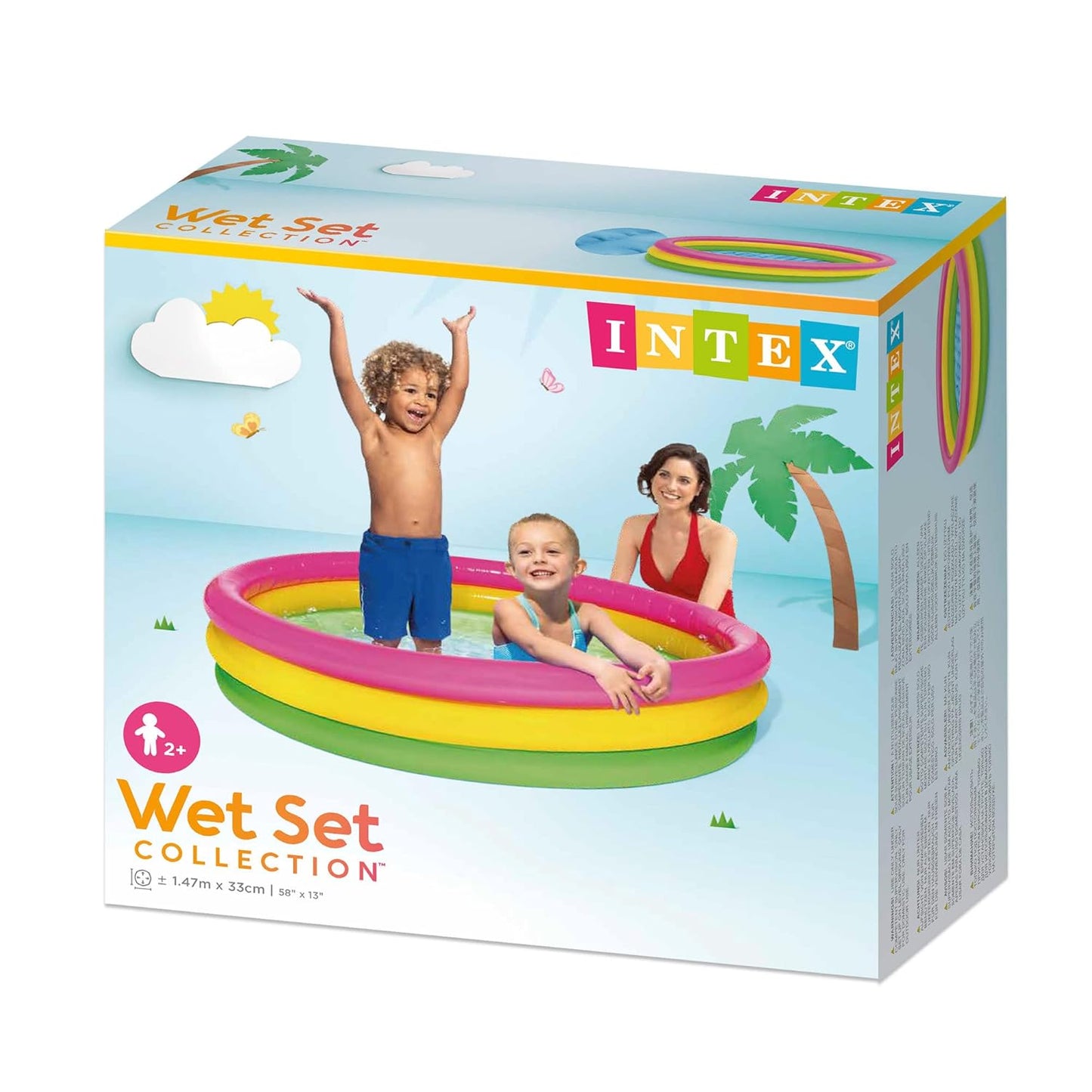 Intex Sunset Glow Baby Swimming Pool For Kids Inflatable 5' 4' 3' 2' Feet