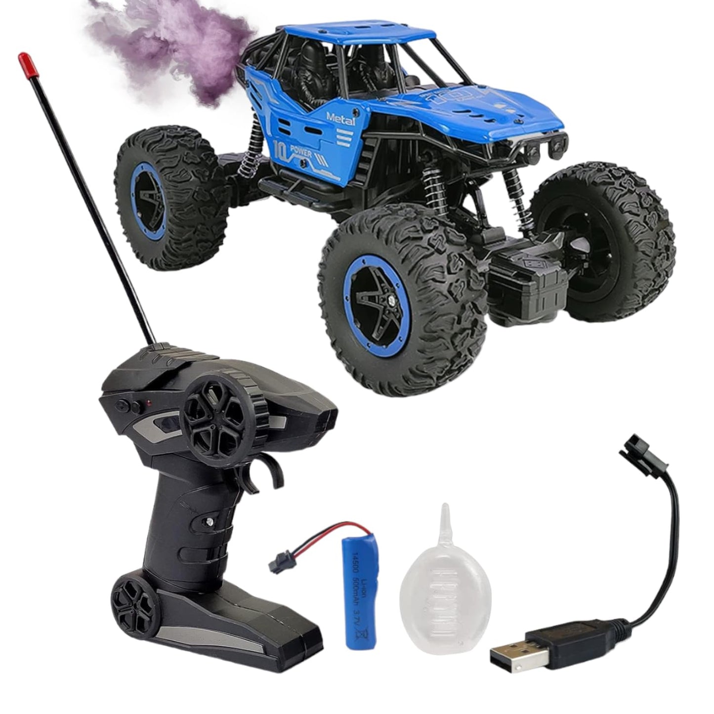 Smoke Rock Crawler Electric RC Vehicles Alloyed Remote Control Booster Spray Toy Car for Kids & Boys