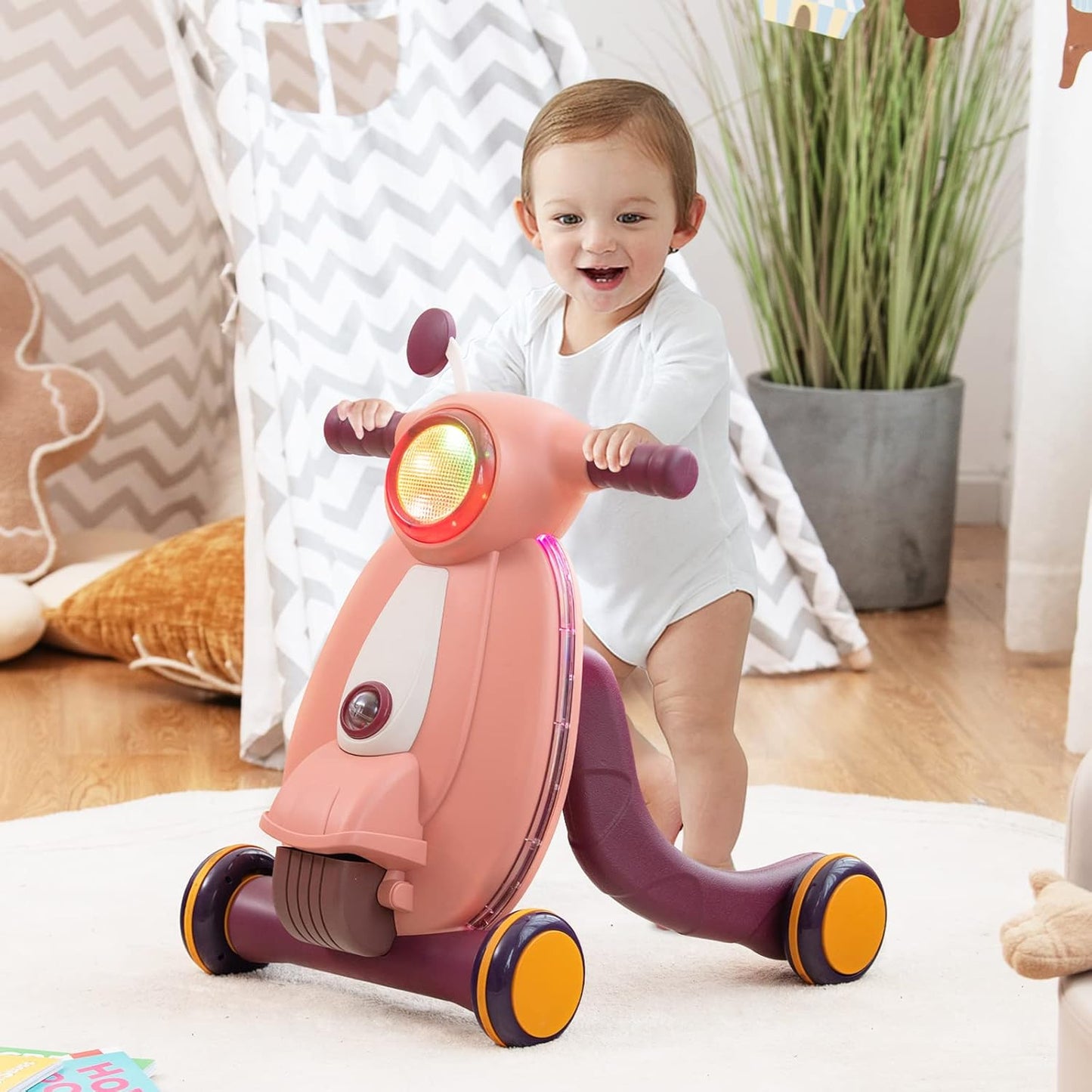 Baby Stroller Learning Multifunctional Baby Activity Walker Early Education Activity Center with Lights