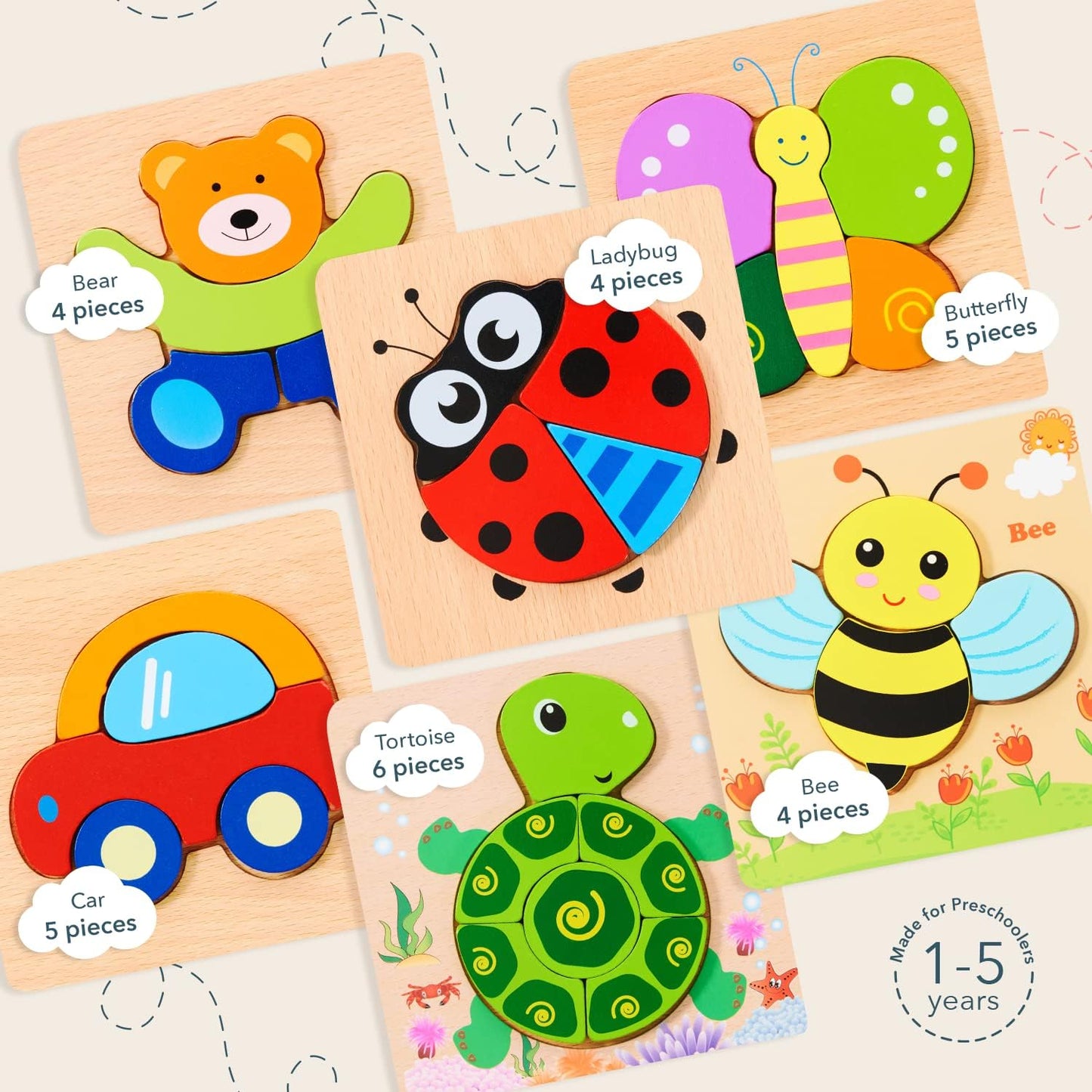 Wooden Puzzle for kids 3D Wooden Jigsaw Puzzles Intelligent