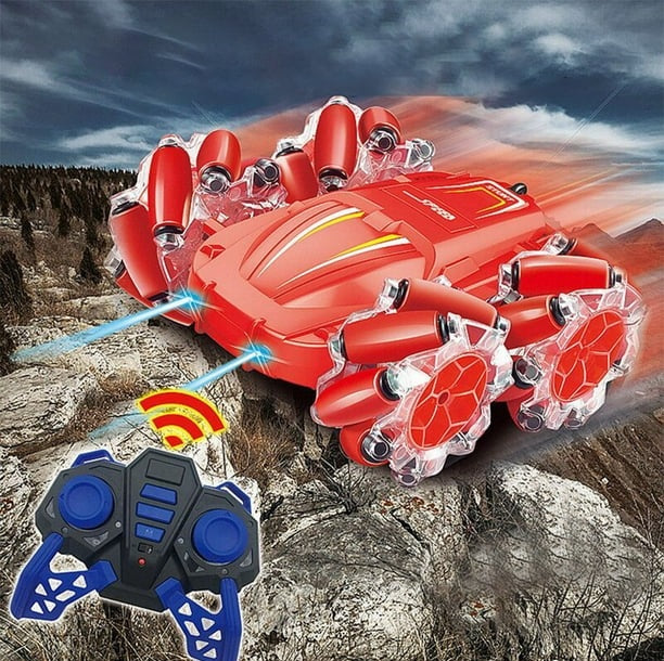 RC Stunt Car with Gesture Watch Control & Remote Controller, 360° Rotating 4 Wheel Double Sided Racing Toy for Kids