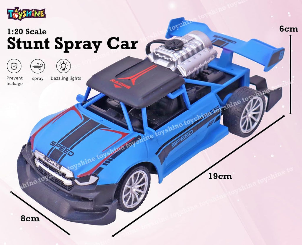 Rc Car Smoke High Speed Smoke Spray Remote Control Light Smoke Spray Emulation Exhaust Car in 1:20 Scale With Rechargeable Battery & Cable 2.4G RC Light Spray Car For Long Range