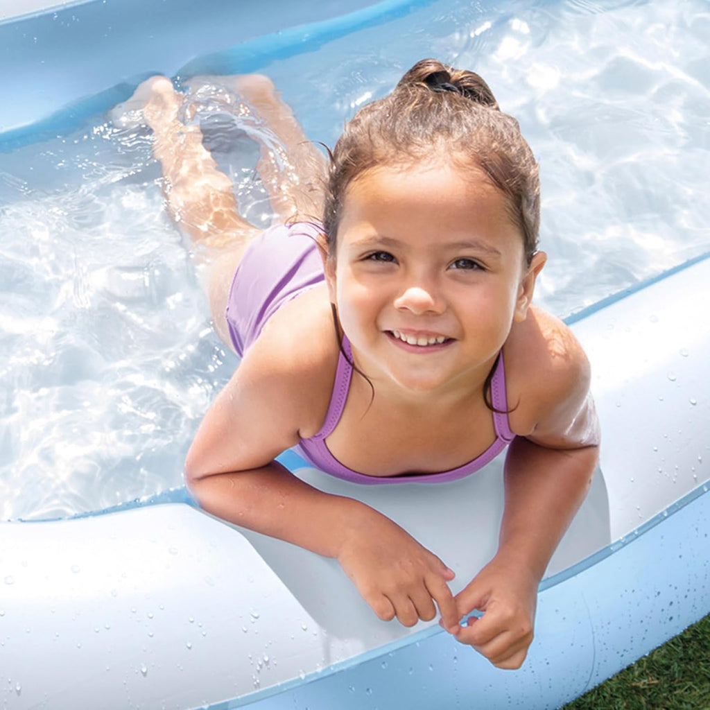 Intex 5.5FT Swimming Pool For Kids Rectangle Portable, Inflatable & Foldable Kids Swimming Pool Baby Bath Tub Water Pool for Kid and Adults Outdoor & Indoor Kids Bathing