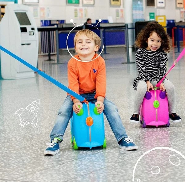 Kids Travel Trunki Suitcase Evergreen Fun Case Baby Bag School Bag Trunk Case Bag Luggage with Wheels Toy Storage All In One