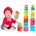 Rainbow Nesting & Stacking Cups Activity Baby Toddlers Building Set Stackers Pre-school Learning Toy For Indoor Outdoor Bathtub