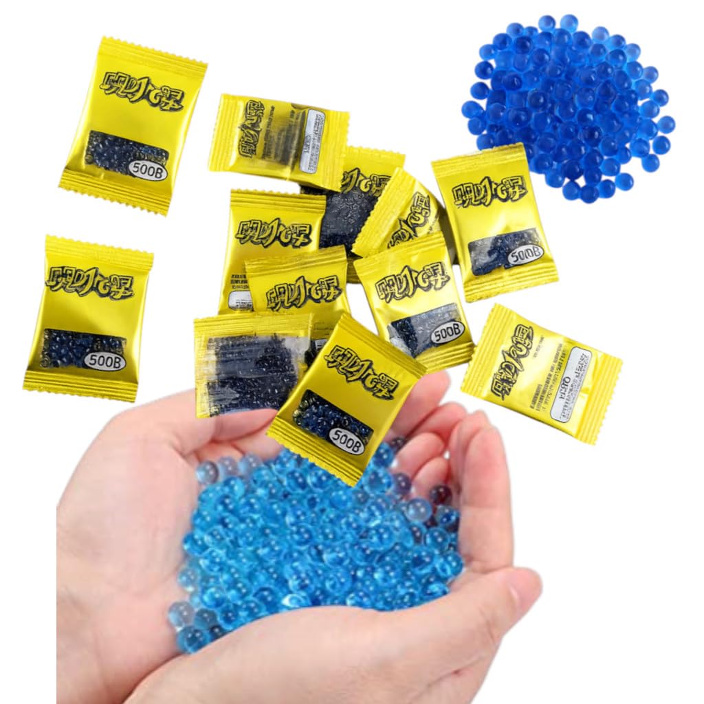 5000 Pieces Water Gel Blaster Non-Toxic Water Beads Body: Stay fully loaded with our 500-count refill pack of 7–8mm water-based gel balls! Perfectly sized for most gel blasters. Just soak,, and reload!