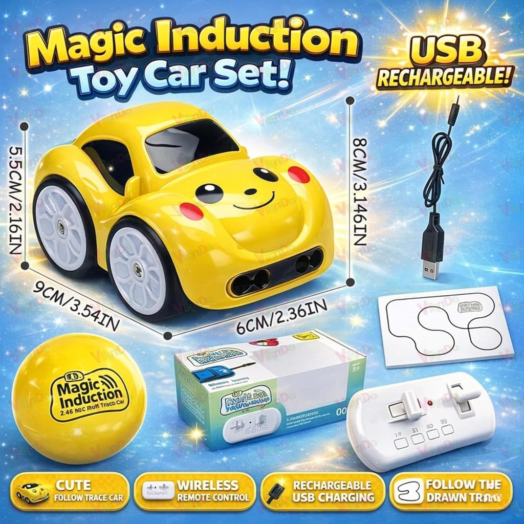 Magic Induction RC Intelligent Sensor Car – 2.4GHz Remote Control Mini Car with Smart Music & LED Lighting, Educational Racing Toy Best Birthday Gift for Kids (Multi Color)