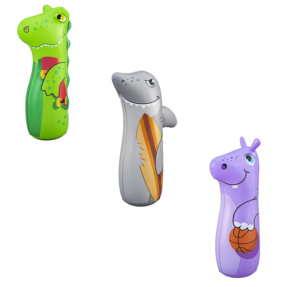 Bop Bag Inflatable Punching Boxing Bop Bag For Kids 3D Bouncer Water Filled Base Hit Me Punching Bob Bag Toy for Toddlers, Outdoor & Indoor Playing
