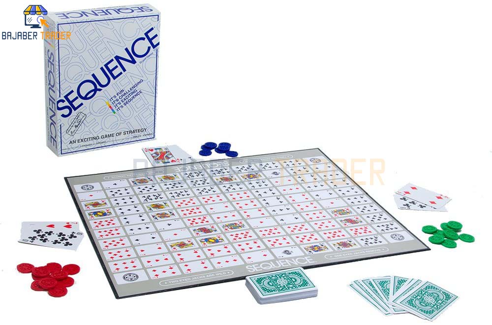 Sequence Strategy Board Game (Jumbo Size) 26.5x20.5 inch (Medium Size) 20.5"x15.5" inch Made in Pakistan