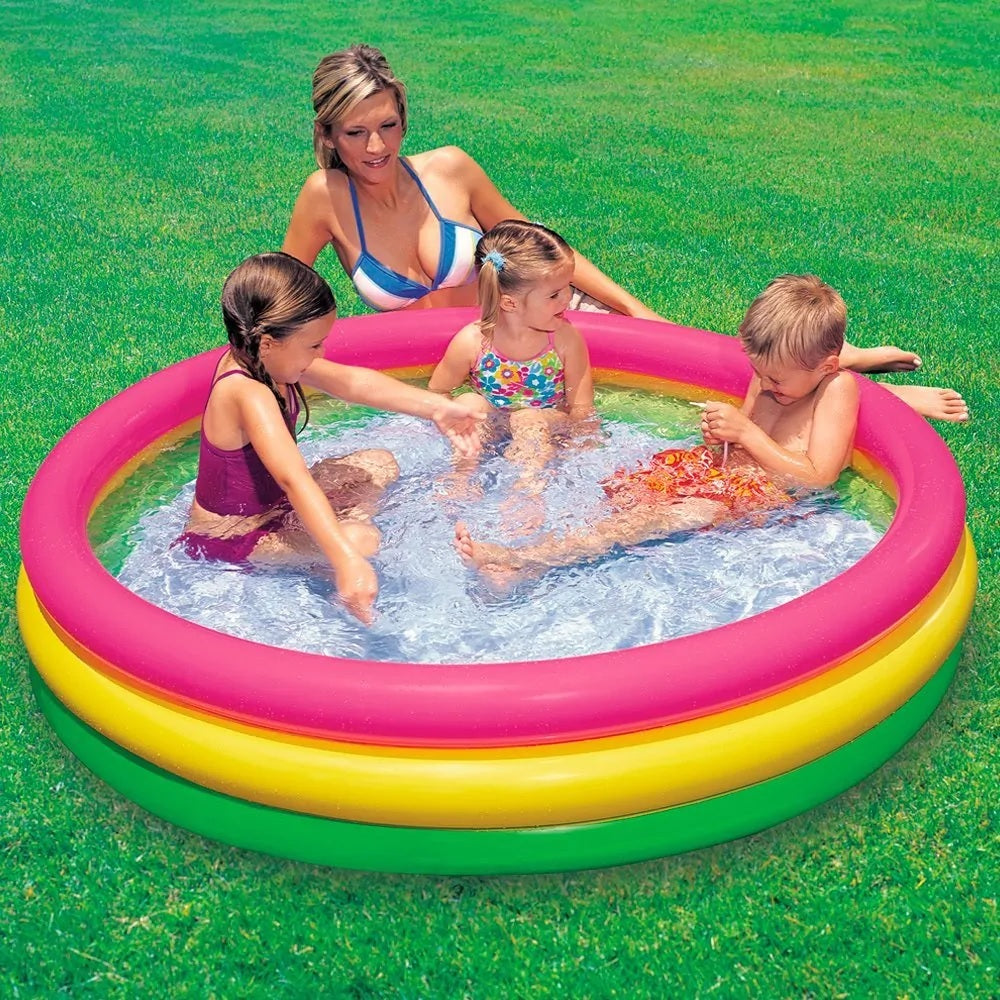 Intex Sunset Glow Baby Swimming Pool For Kids Inflatable 5' 4' 3' 2' Feet Baby Bath Tub Swimming Fun Play Pool