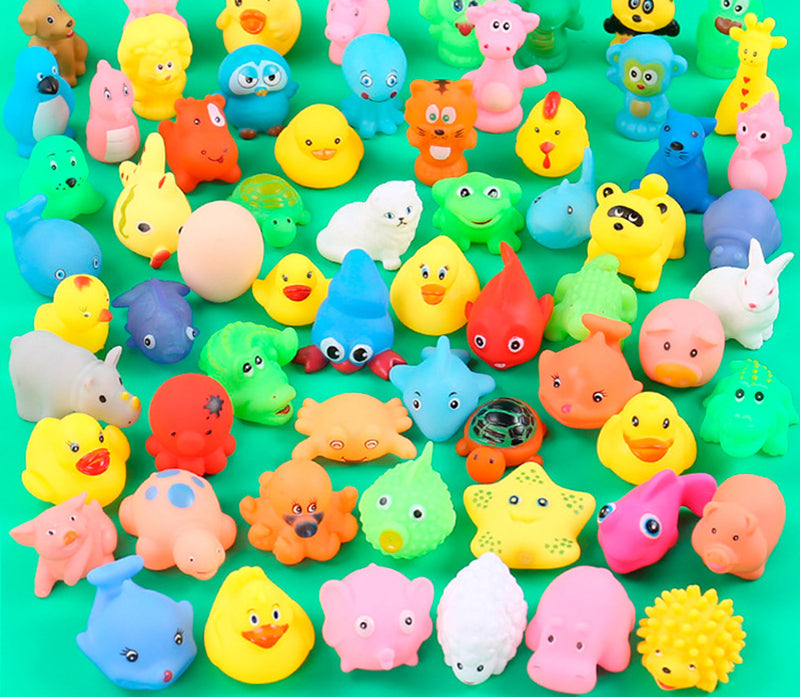 Chuchu Baby Bath Toys Bulk Infant Bath Toys Water Float Squeak Rubber Animal Toys Bathtub Pool Toys for Toddlers Kids Bath Time Shower Party