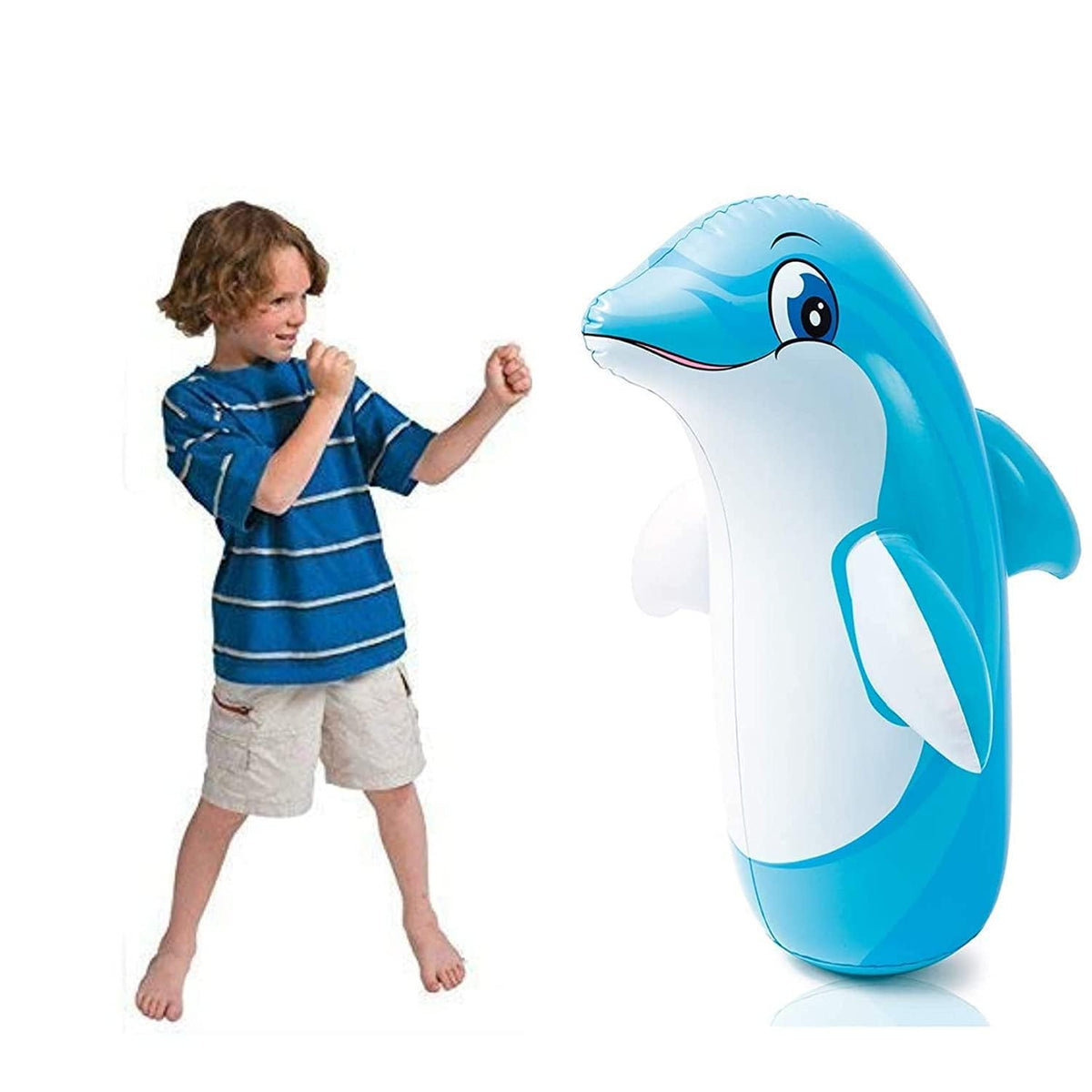 Bop Bag Inflatable Punching Boxing Bop Bag For Kids 3D Bouncer Water Filled Base Hit Me Punching Bob Bag Toy for Toddlers, Outdoor & Indoor Playing