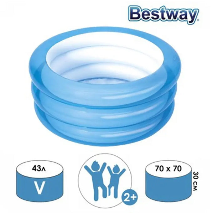 Inflatable Kiddie Play Pool 3 Ring Swimming Pool For Kids Sea Swimming Fun Play Pool  Kids Bath Tub For Children Random Color Paddling Pool Vinyl