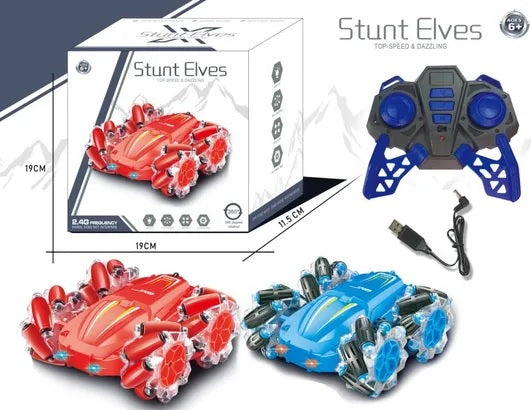 RC Stunt Car with Gesture Watch Control & Remote Controller, 360° Rotating 4 Wheel Double Sided Racing Toy for Kids