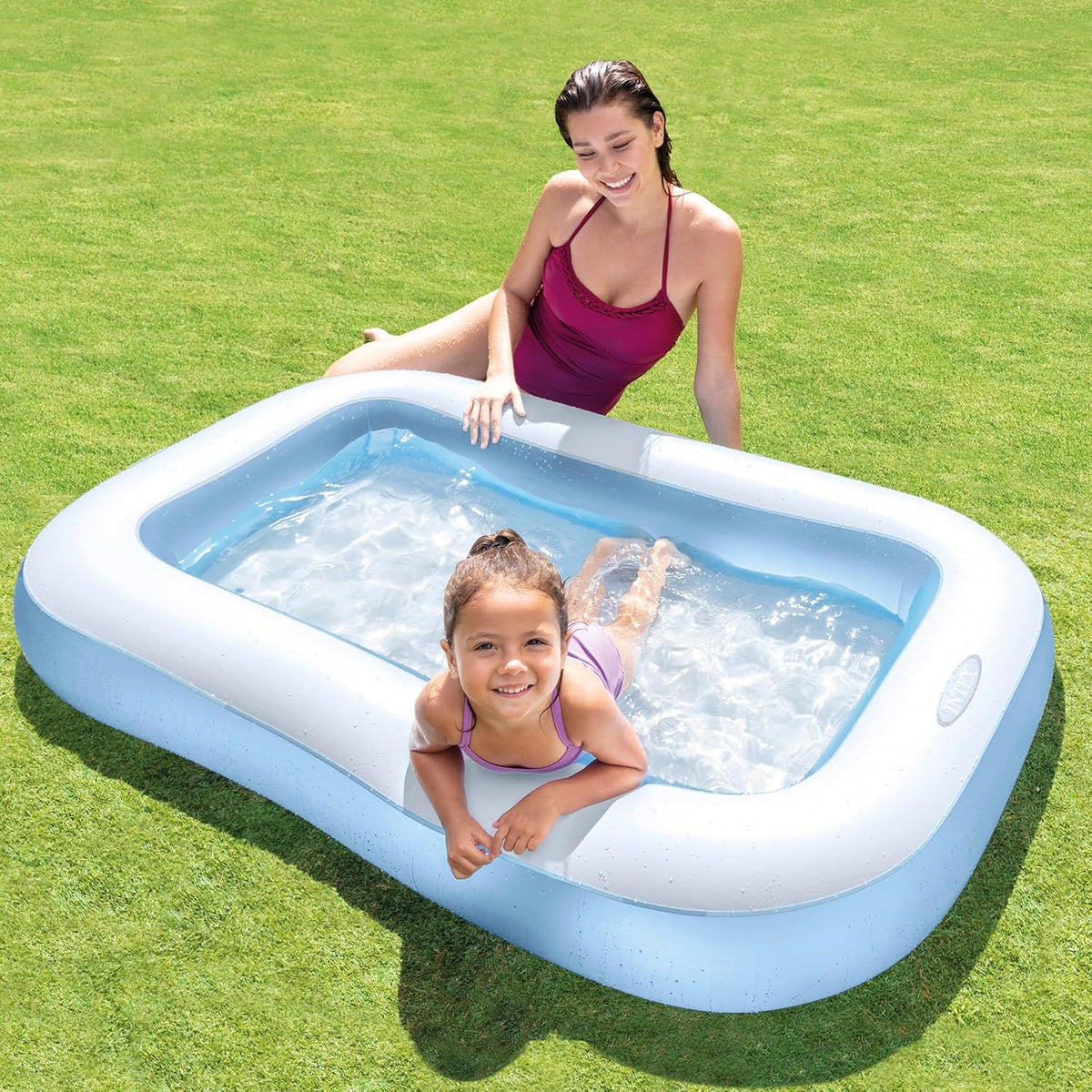 Intex 5.5FT Swimming Pool For Kids Rectangle Portable, Inflatable & Foldable Kids Swimming Pool Baby Bath Tub Water Pool for Kid and Adults Outdoor & Indoor Kids Bathing