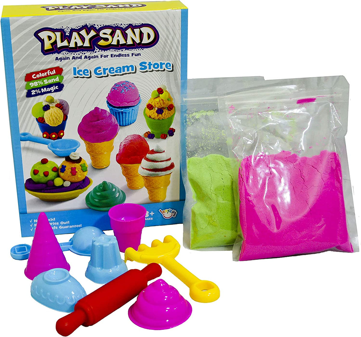 Kinetic Sand With Molds The Original Moldable Sensory Magic Sand Play Dough Educational Toy Non Toxic Kinetic Sand For Boys & Girls
