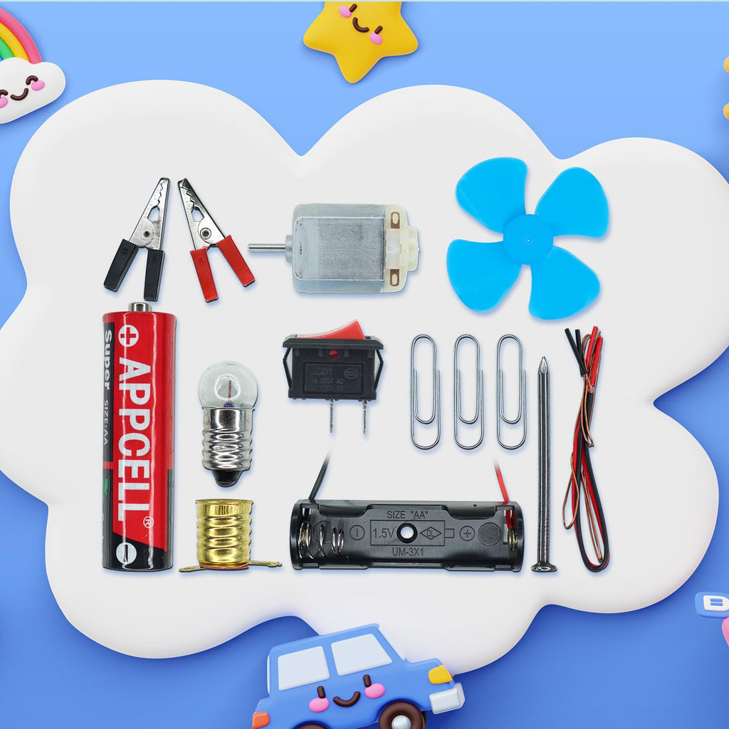 Science Kit Experiments For Kids Electronic Science Experiment Kit Science Kit for Kids Kit Electric Circuit Kit with Motor Fan Early Learning Physics Science