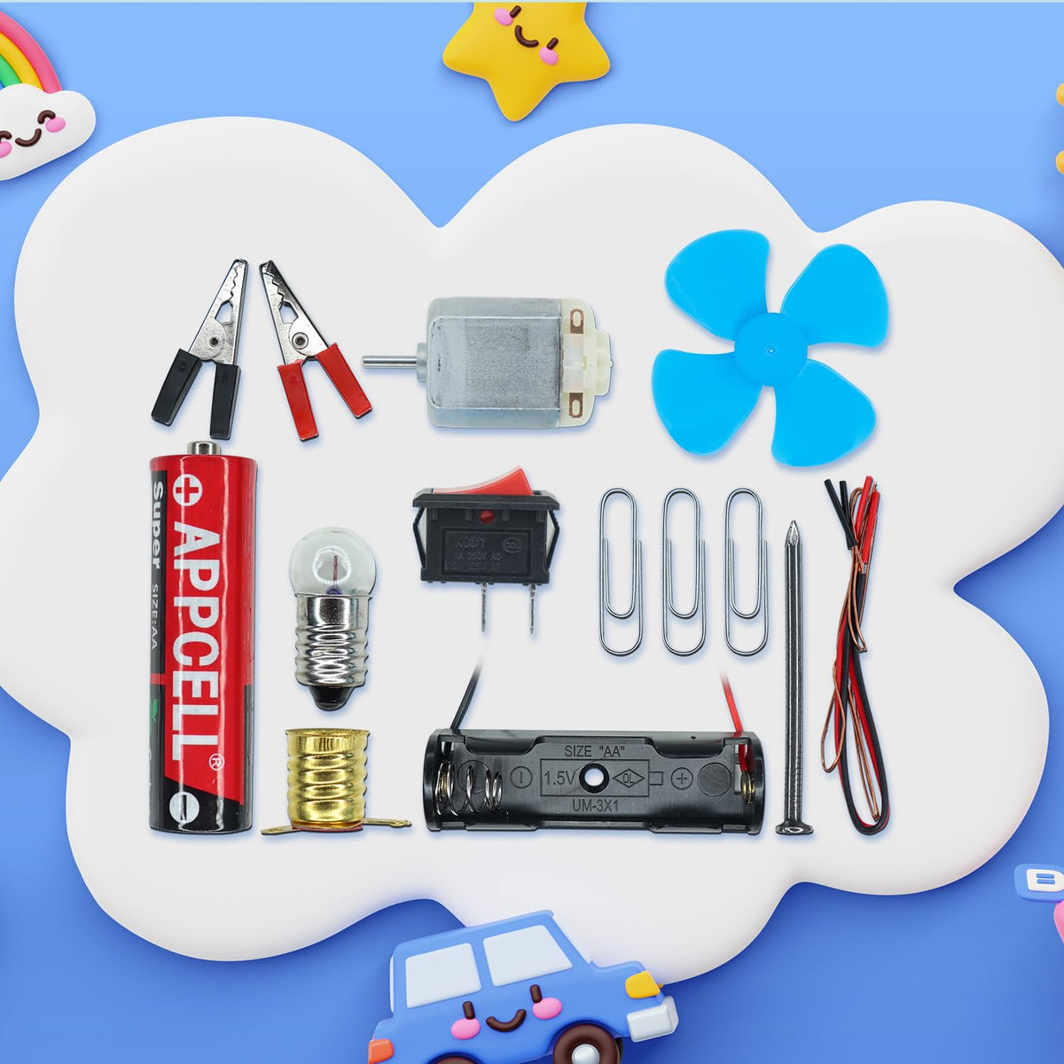 Science Kit Experiments For Kids Electronic Science Experiment Kit Science Kit for Kids Kit Electric Circuit Kit with Motor Fan Early Learning Physics Science