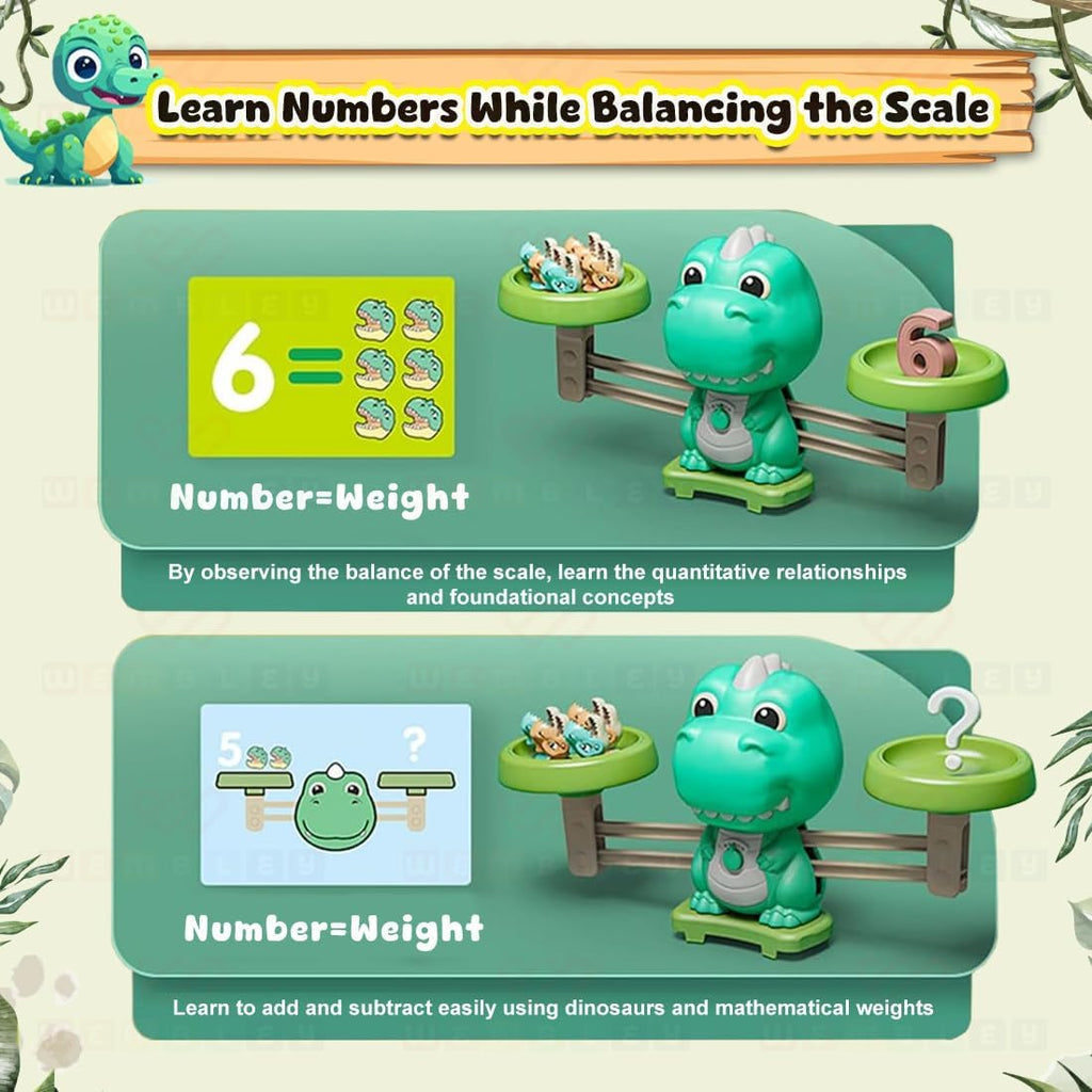 2 in 1 Dino Balancing Toy for Kids Math Game for Kids Educational Games Number Toy Educational Learning Activity Toy Engaging Preschool Game Children's,
