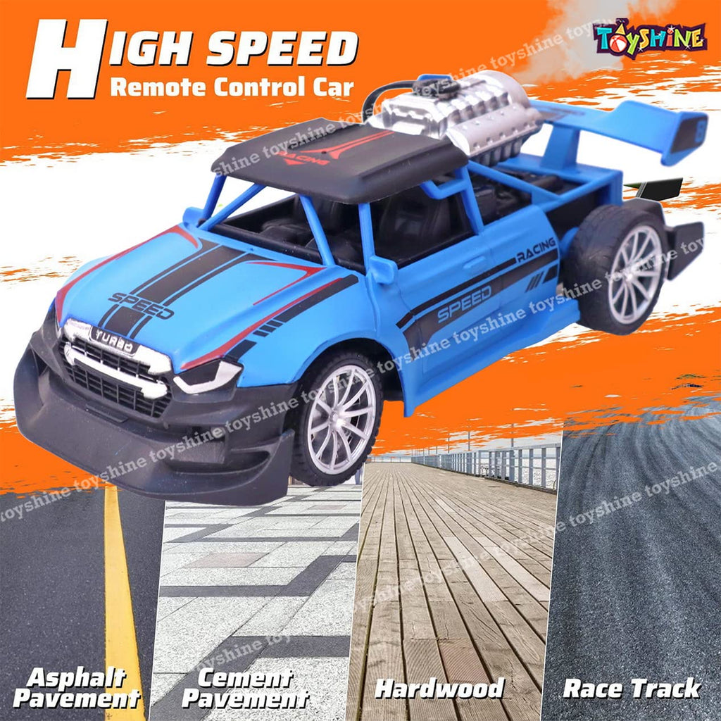 Rc Car Smoke High Speed Smoke Spray Remote Control Light Smoke Spray Emulation Exhaust Car in 1:20 Scale With Rechargeable Battery & Cable 2.4G RC Light Spray Car For Long Range
