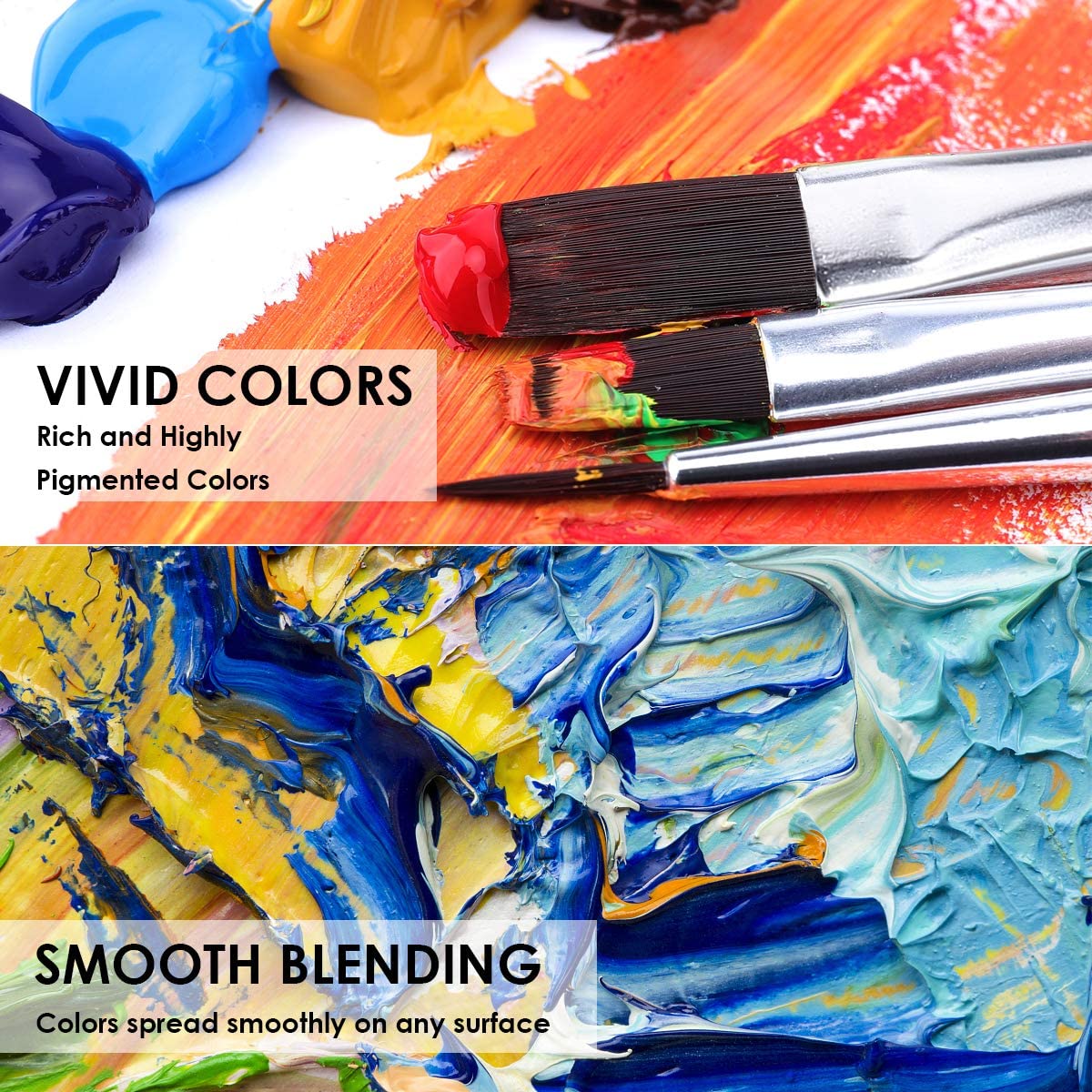 Pack of 24/12 Acrylic Color Paint Set Premium Quality Paints Color 3ml Colors