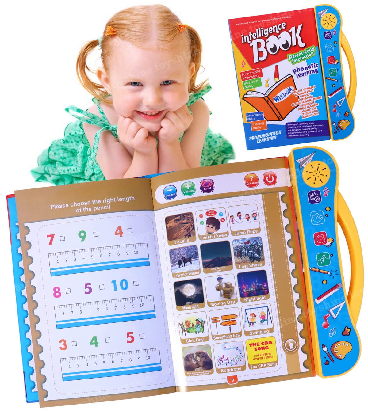 Intelligence Study Book for Kids E Book for Kids Child Early Learning Intelligent Book Intellectual Learning Electronic Sound Teaching Aid Toddlers English Learning Book