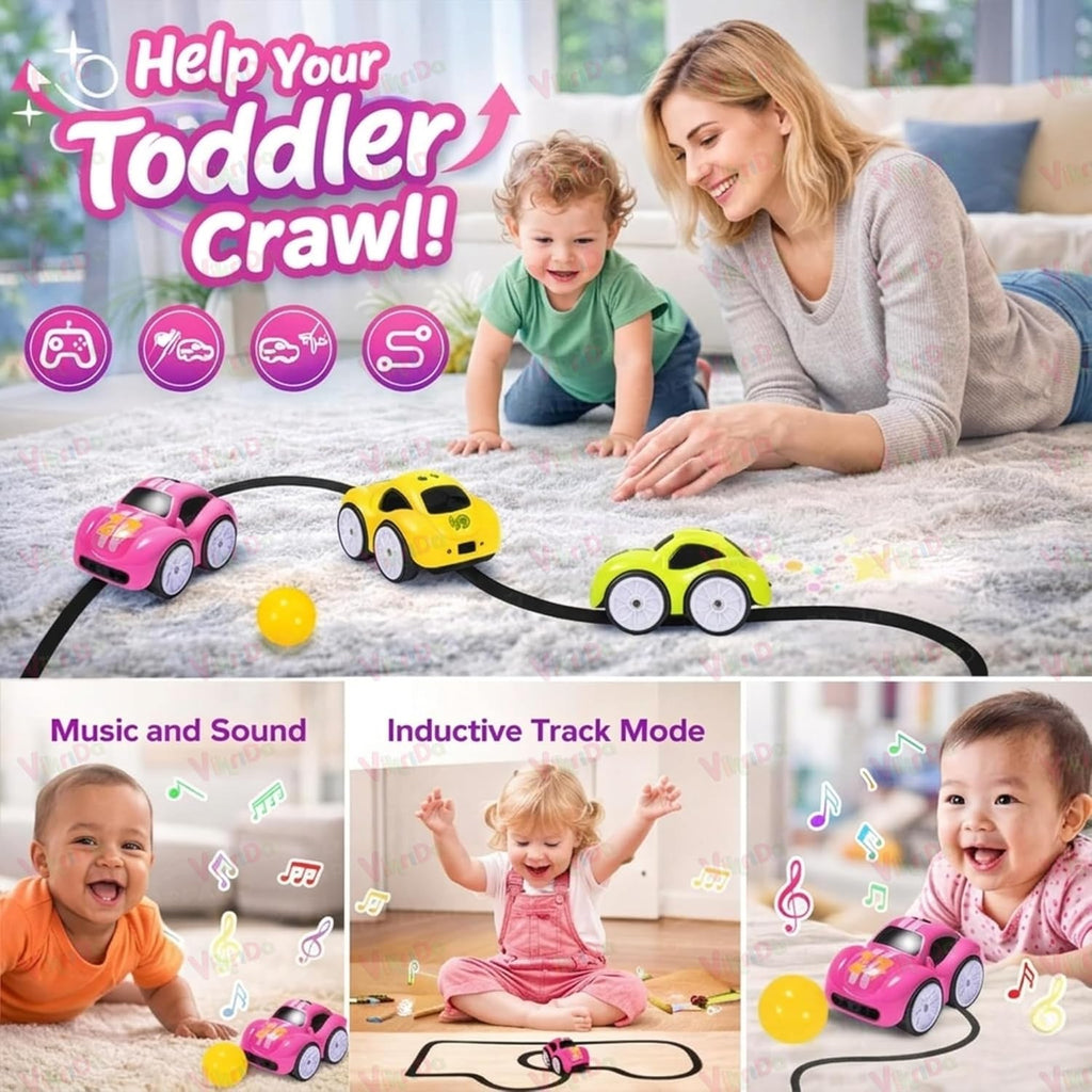 Magic Induction RC Intelligent Sensor Car – 2.4GHz Remote Control Mini Car with Smart Music & LED Lighting, Educational Racing Toy Best Birthday Gift for Kids (Multi Color)