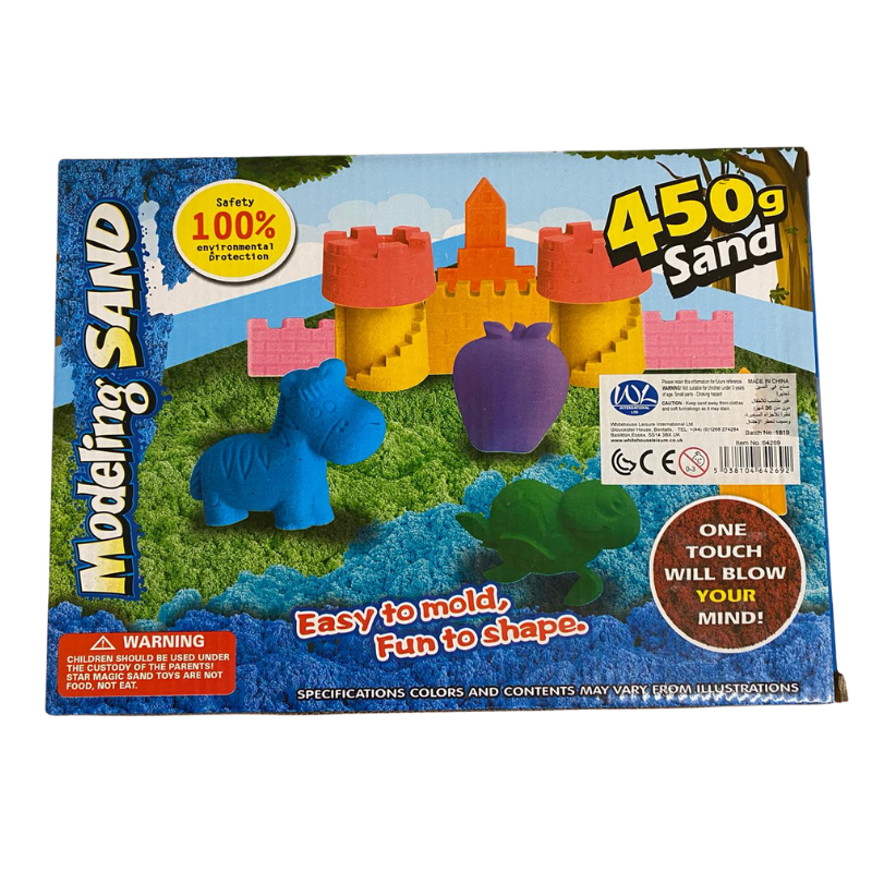 Pack of 4 Kinetic Sand with 4pcs Moulds/shapes 450g Different Colors Modeling Sand Play Set For Kids