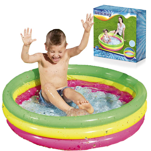 Bestway Inflatable Swimming Pool for Kids, 3 Ring Thickened Portable Kiddie Pool for Babies & Children, Outdoor Water Play Pool