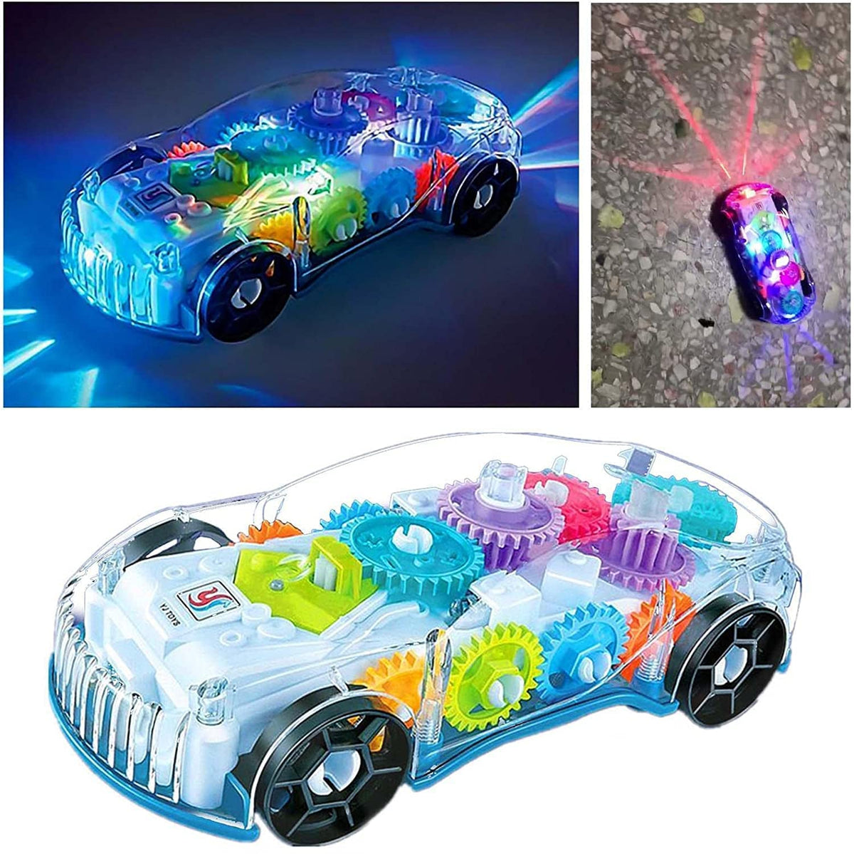 Rechargeable Storio 3D Baby Car Toy with 4 Channel, Gear Simulation Mechanical Car with Sound Music & Light Toys for Kids Boys & Girls, Multicolor