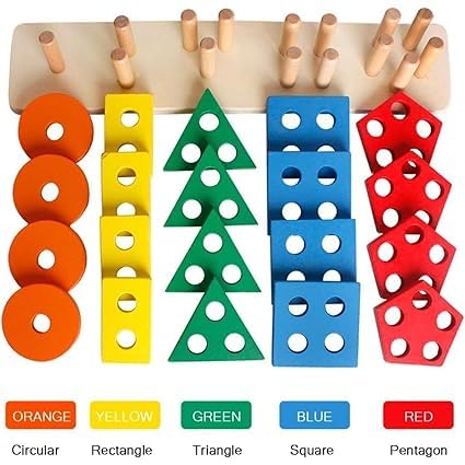 wooden shapes for kids Wooden Puzzle Toddler Toys Shapes Sorter Preschool Geometric Blocks Stacking Games for Kids Geometric Shape Sorter Wooden Puzzles Teaching Geometric Shape Cognitive Matching